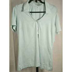 Nike Golf‎ Tour performance polo. Dri Fit Medium Active Stripes Satin Bow Aqua